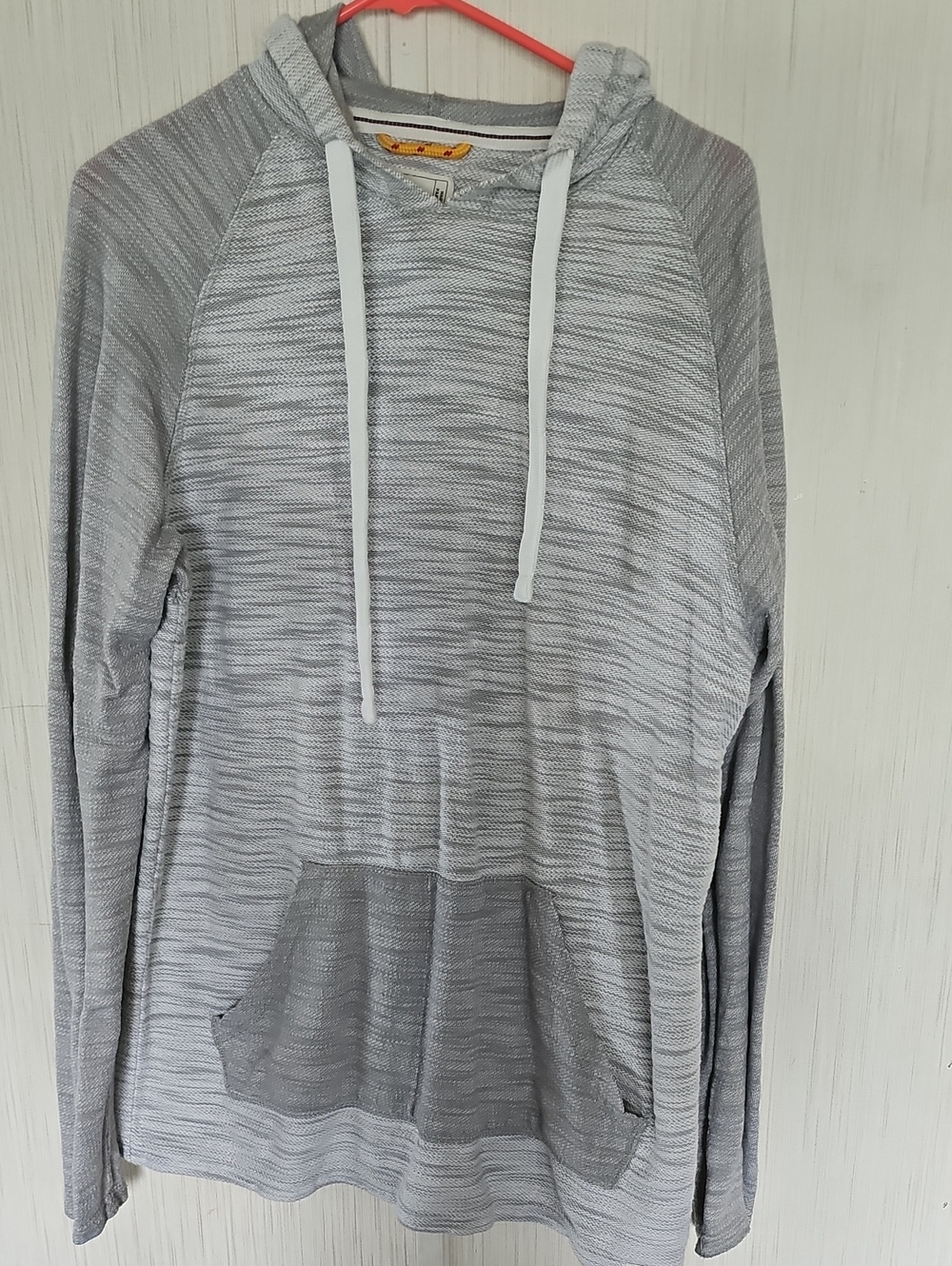 Free Planet Light Gray Men's Hooded Pullover - Layered Heather Look